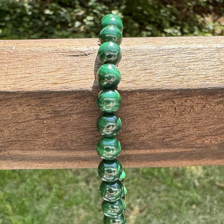 6 mm Malachite (Natural) Bracelet for wholesale by Best South Gems