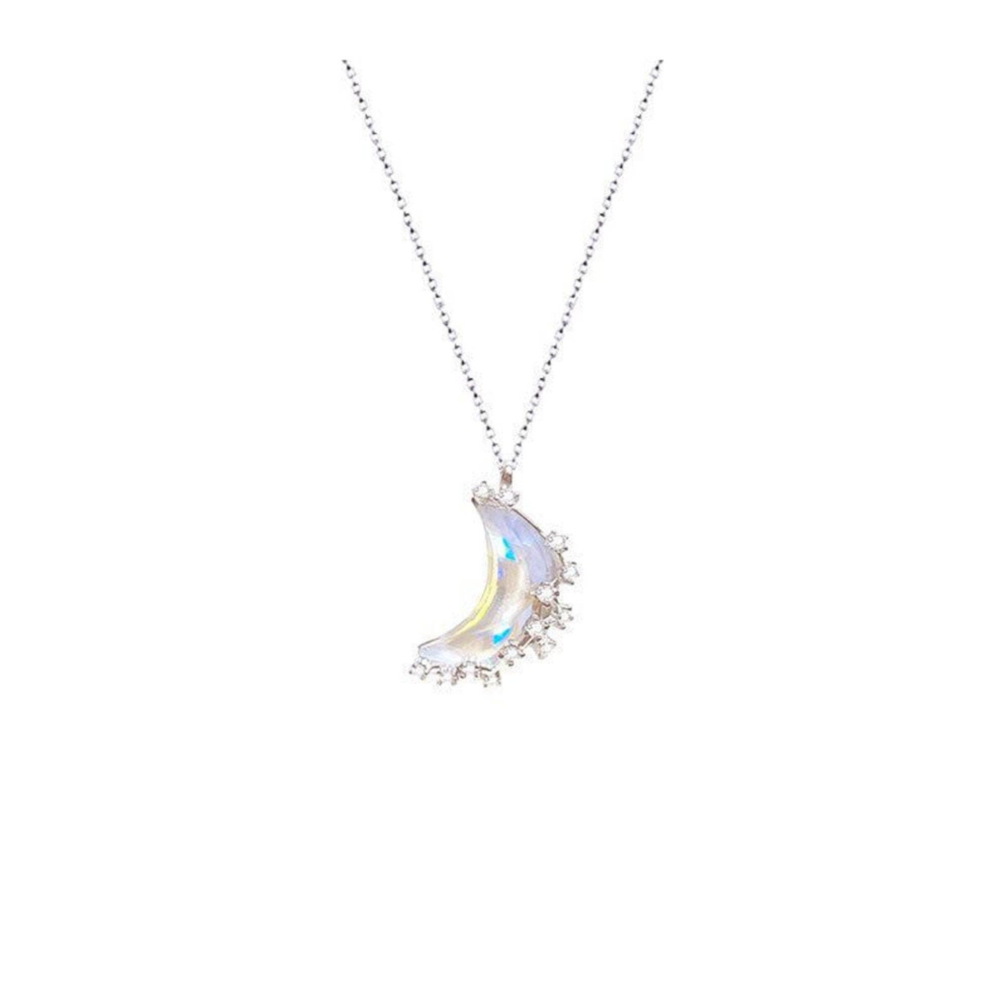 Perimade & Co. LLC - Wholesale Pendant/Charm Necklace - Opal Moon Star Pendant Necklace in 925 Sterling Silver6