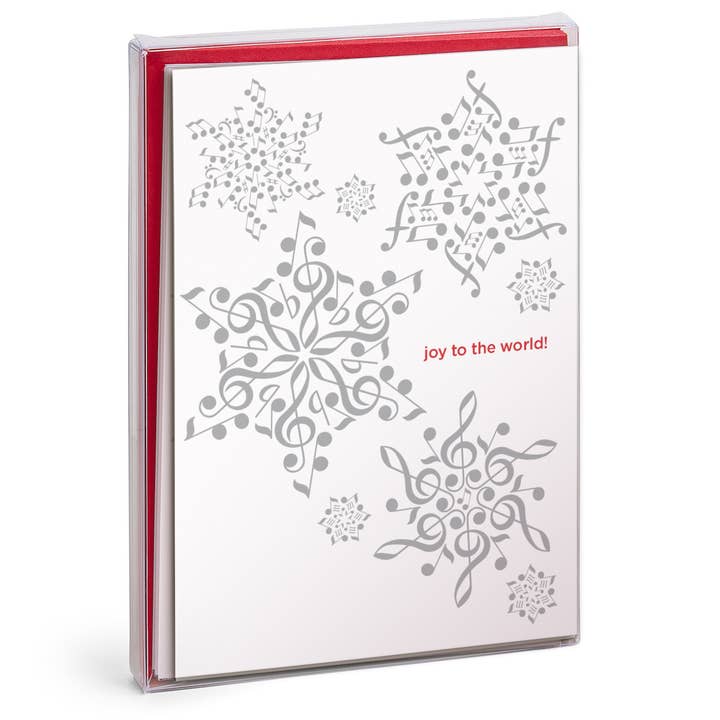 Musical Snowflakes - 8 Boxed Holiday Greeting Cards for wholesale by Design With Heart