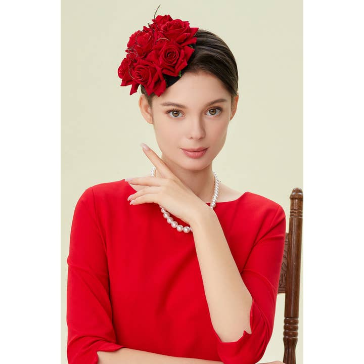 BABEYOND - Wholesale Fascinator Hat - Women's - Stylish Pillbox Floral Fascinate Hat2