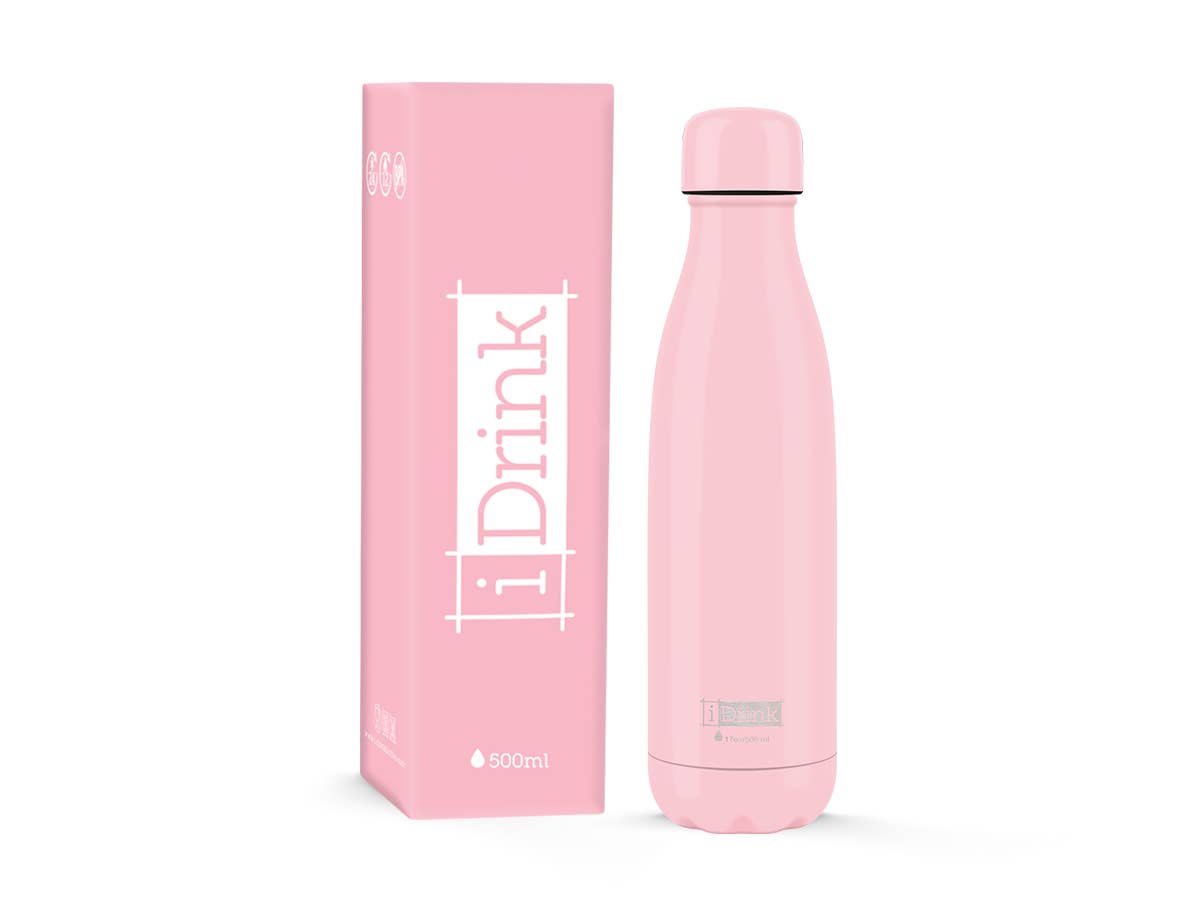 I-Total, I-Drink – Garrafa de água por atacado – Garrafa térmica rosa 500 ml0