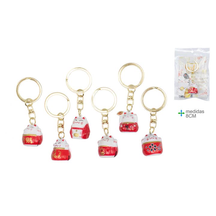 Esoterica Arte - Wholesale Keychain - Unisex - Lucky Cat Key Holder 8cm (12 Units)