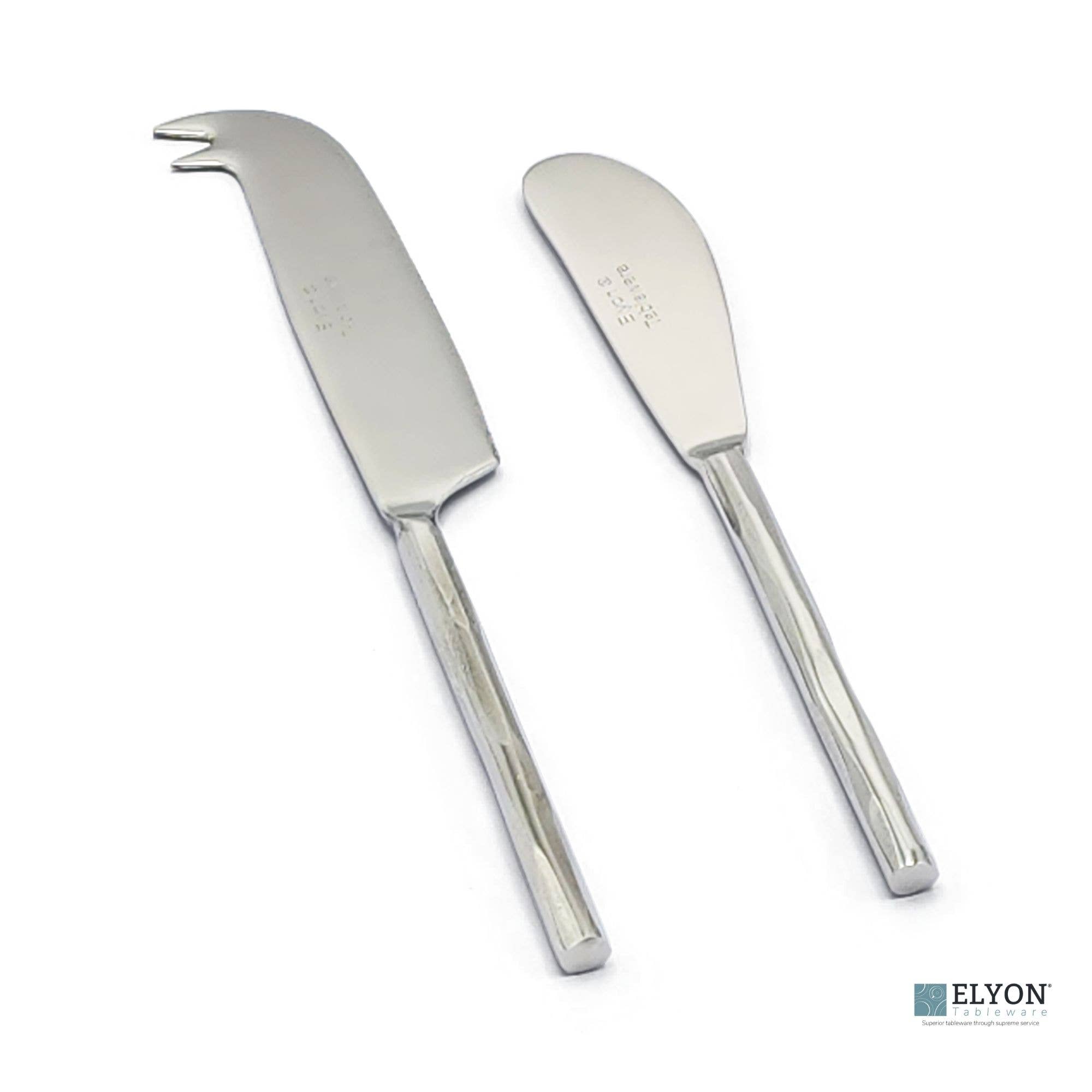 Elyon Tableware® - Wholesale Cheese Spreader - Elyon Ramapo 2-Piece Reflective Hand-Forged Cheese Knife Set2
