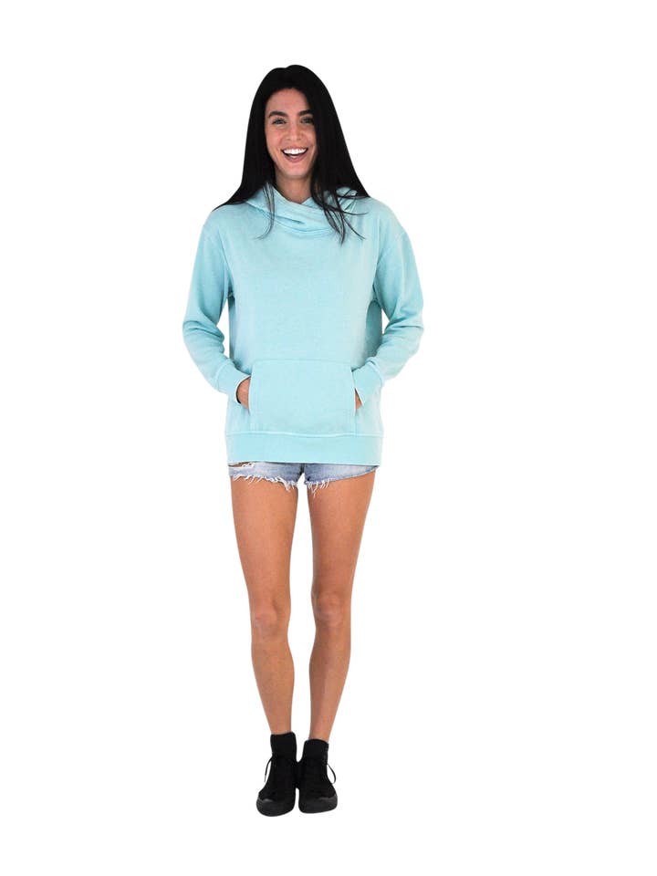 U.S. Apparel - Wholesale Hoodie – Women's - Ladies Crossover Hoodie - Garment Burnout Fleece17