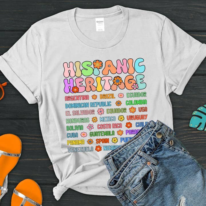 Vivtrek - Wholesale Screen Printed T-Shirt - Women's - Hispanic Heritage Country Latino Heritage Month Shirts