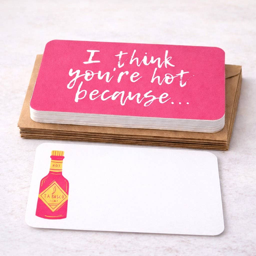 Biscotti Designs - Wholesale Stationery/Notecard Set - I Think You're Hot - Itty Bitty 20 Mini Card Set1