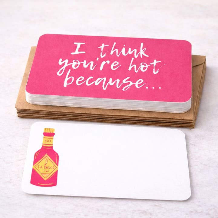 Biscotti Designs - Wholesale Stationery/Notecard Set - I Think You're Hot - Itty Bitty 20 Mini Card Set1