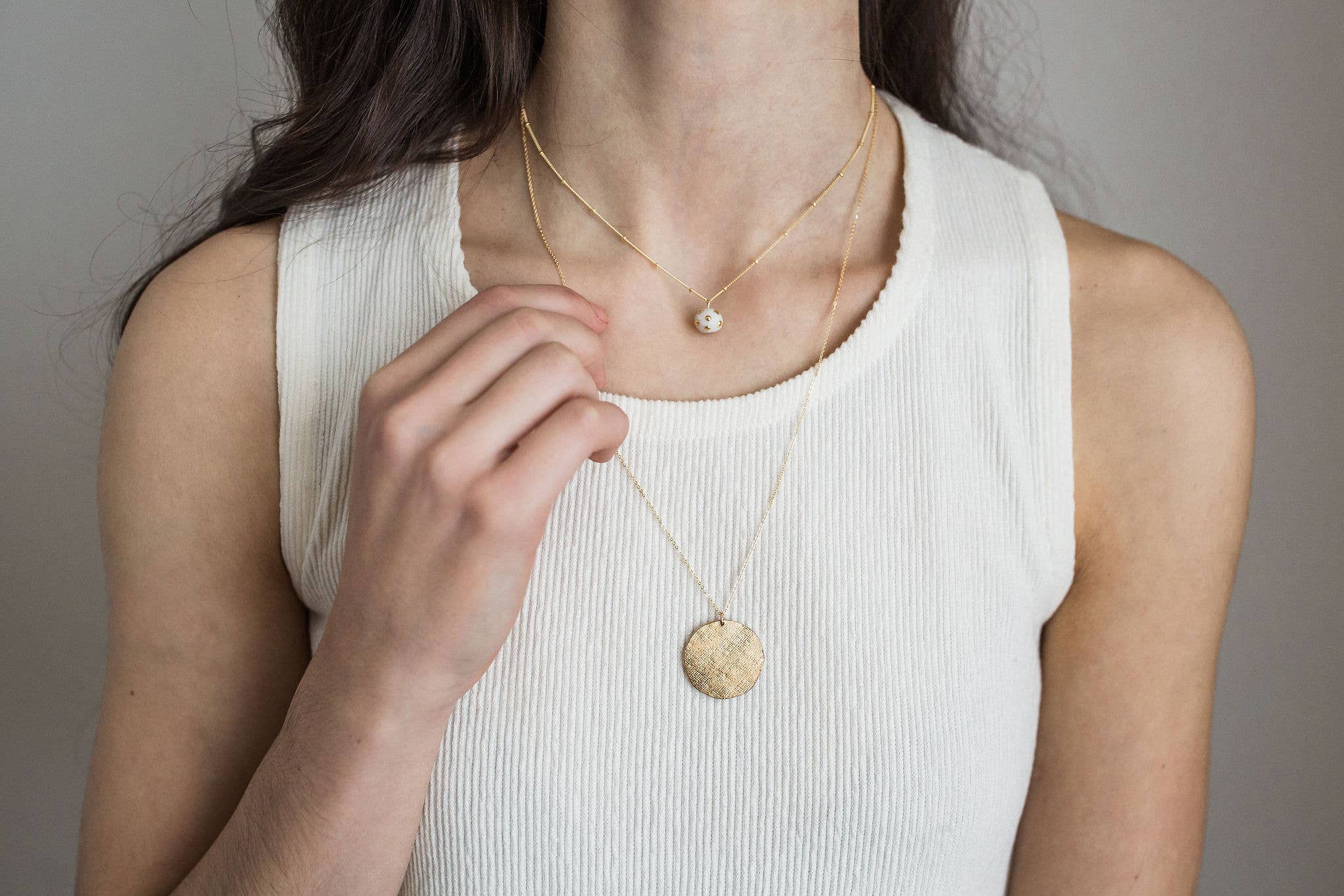 Jenna Vanden Brink Ceramics - Wholesale Pendant/Charm Necklace - Sun and Moon Necklace (large)4