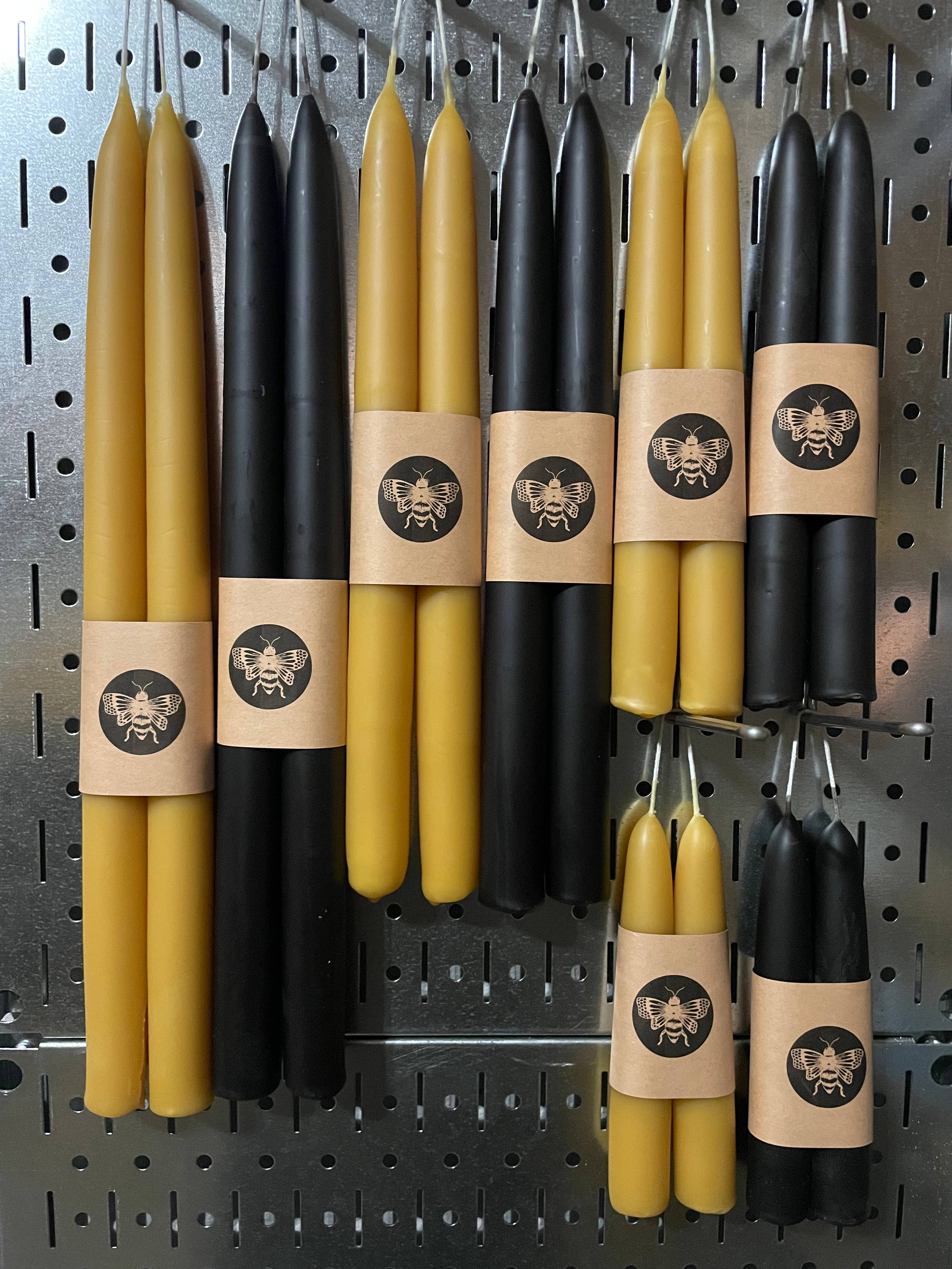 Waxing & Raining Handmade Goods - Wholesale Tapered candle/candlestick - Classic Candlestick Pair | Beeswax Candles | Hand-dipped 6