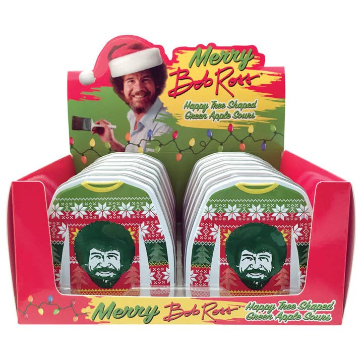 Merry Bob Ross Candy Tin for wholesale by Cow Crack Wholesale