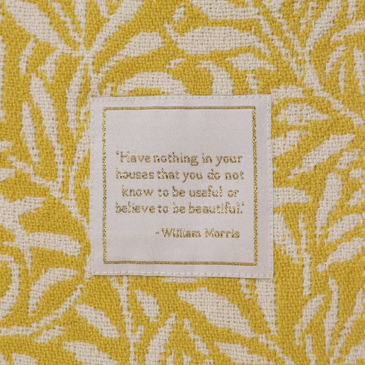 Half Moon Bay By Design - Wholesale Throw Blanket - Recycled RPET Blanket William Morris Willow Ochre Yellow
