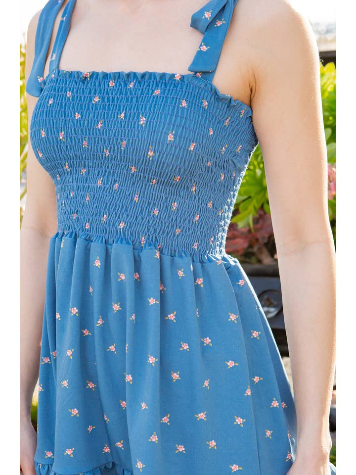 Orange Farm Clothing - Wholesale Blouse - Women's - Tie Shoulder Smocked Top-2 Colors