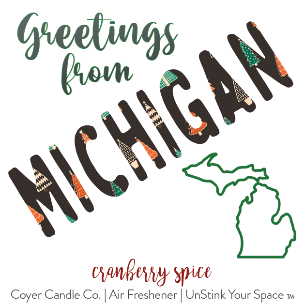 Coyer Candle Co. – wholesale Car Freshener - Women’s – Air Fresheners - Greetings From "Your State" - Winter Trees1