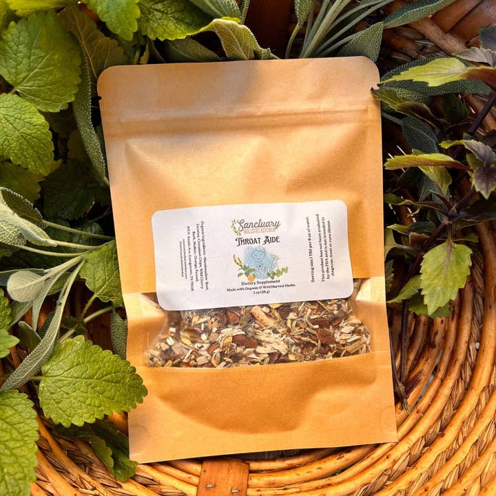 Sanctuary Holistic Kitchen - Venta al por mayor Tés a granel - Té para ayudar a la garganta (a base de hierbas)