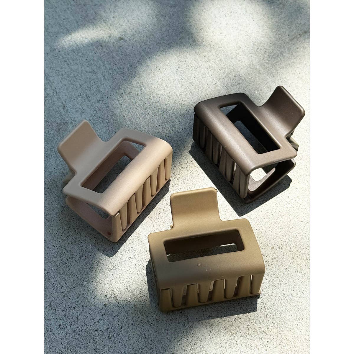 Neutral Color Medium Size  Rectangle Hair Claw Set for wholesale on Faire0