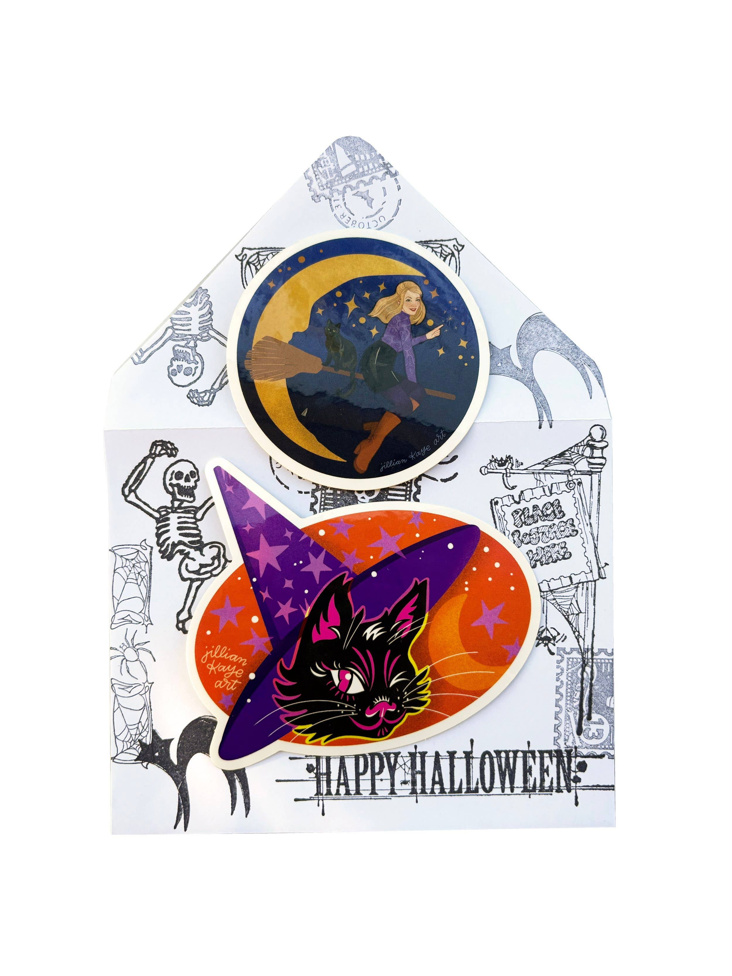 Jillian Kaye Art - Wholesale Sticker - Kitschy Witchy Kitty Cat | 4" Vinyl Sticker2