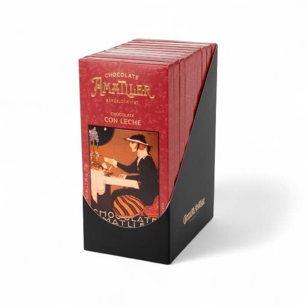 ADG Diffusion – Barra de chocolate por atacado – TABLETE DE CHOCOLATE DE LEITE 70g - Expositor de 10 tabletes0