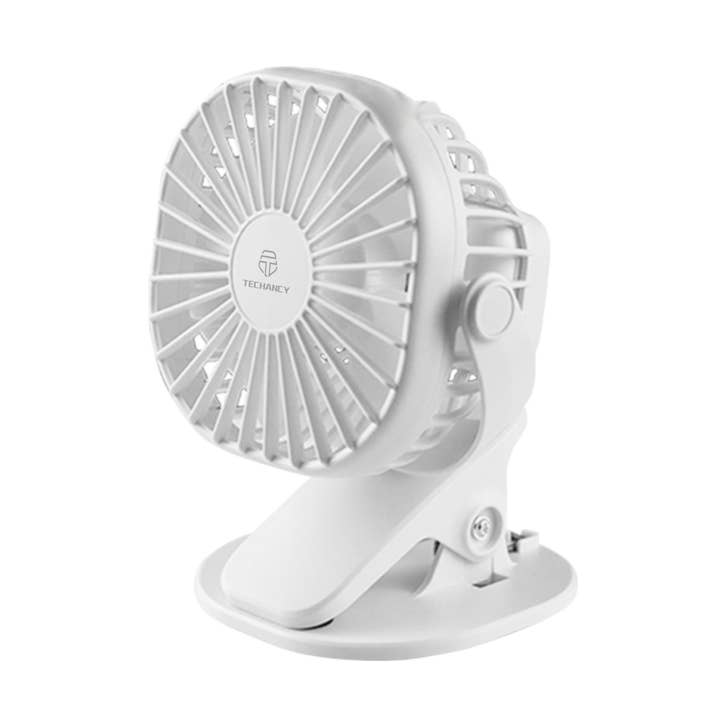 Techancy Clip-On Desk Fan - Model KL7305, USB Rechargeable, for wholesale by TECHANCY