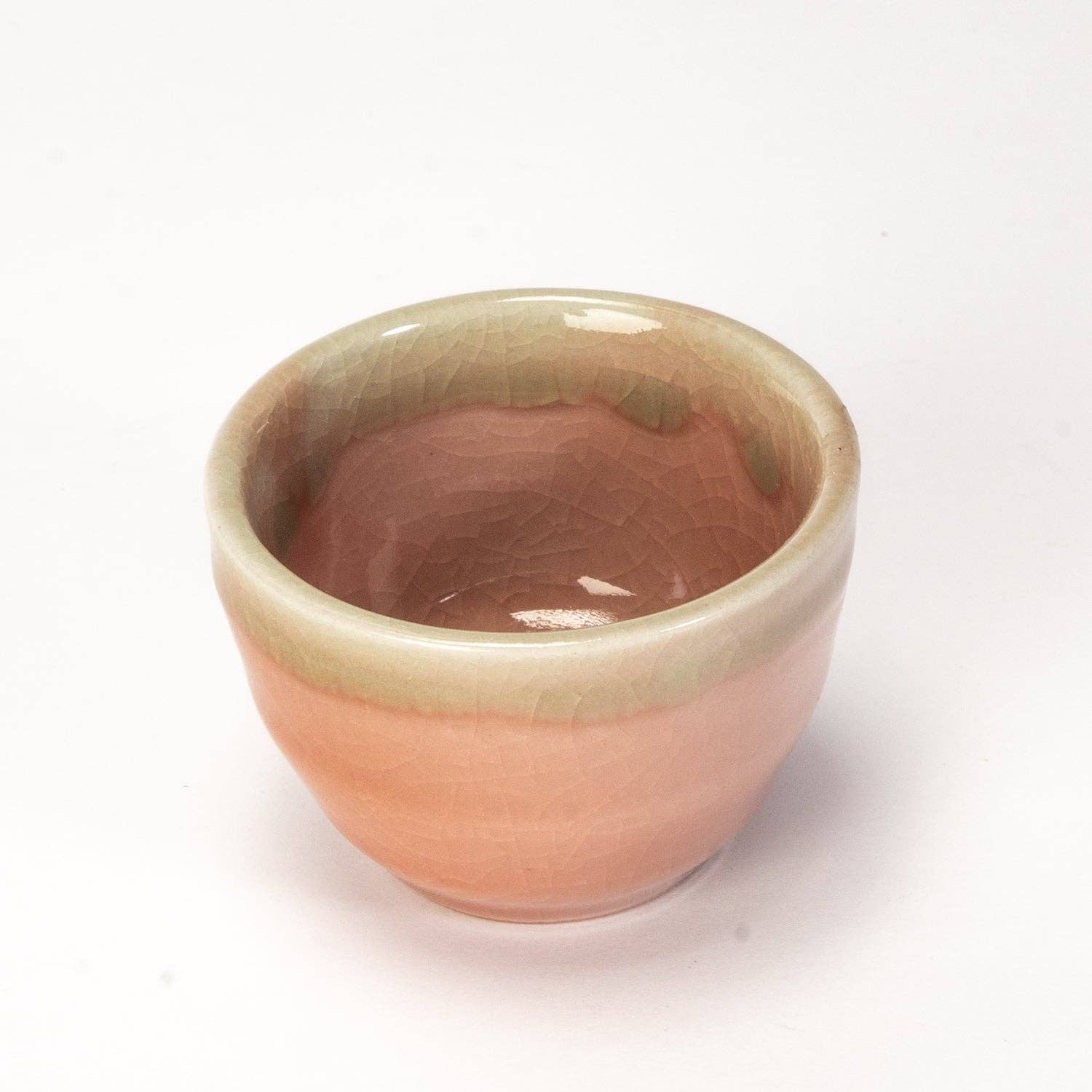 Urban Tokyo - Wholesale Coffee/Tea Cup - Minoware Reactive Glazed 1.75oz Sake Cup Peach Pink JP (30/240)2