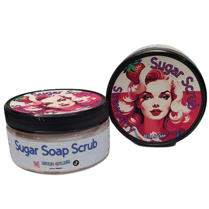 Retro Splash - Wholesale Body Scrub/Exfoliant - Suikerzeep scrub Strawberry sent