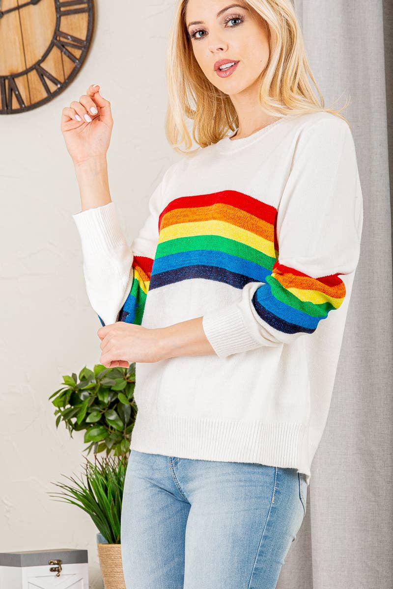 Pink Irene Wholesale - Vente Pull en maille – femme - PULL UNI ET ARC-EN-CIEL7