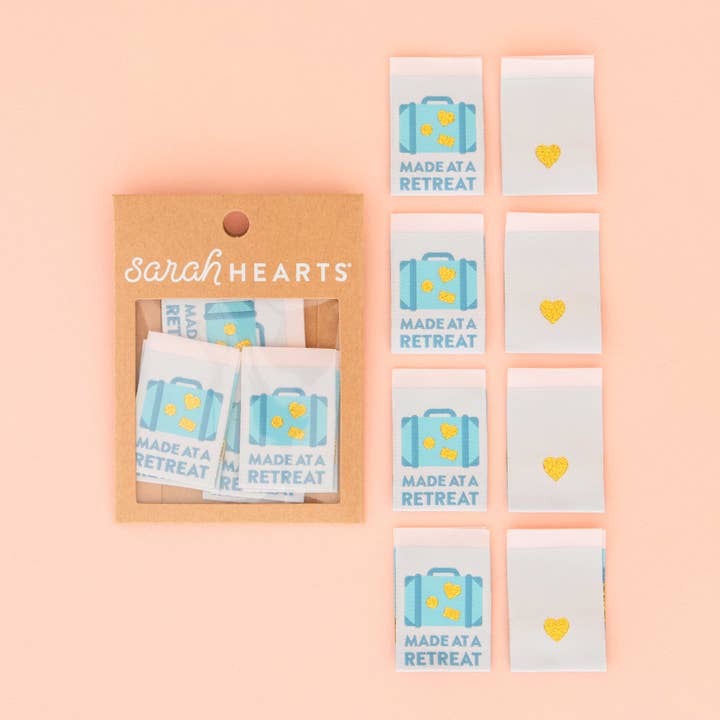 Sarah Hearts - Wholesale Craft Supplies - Made at a Retreat - Sewing Woven Clothing and Quilt Labels