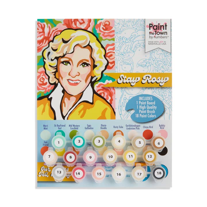 Stay Rosy Paint by Number Kit~ 8”x10”~Golden Girls Rose for wholesale by Paint the Town by Numbers