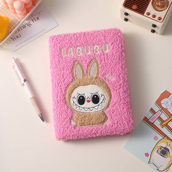 Auraquise - Wholesale Journal/Diary - Kids - Embroidered Cartoon Teddy Fleece Plush Notebook3