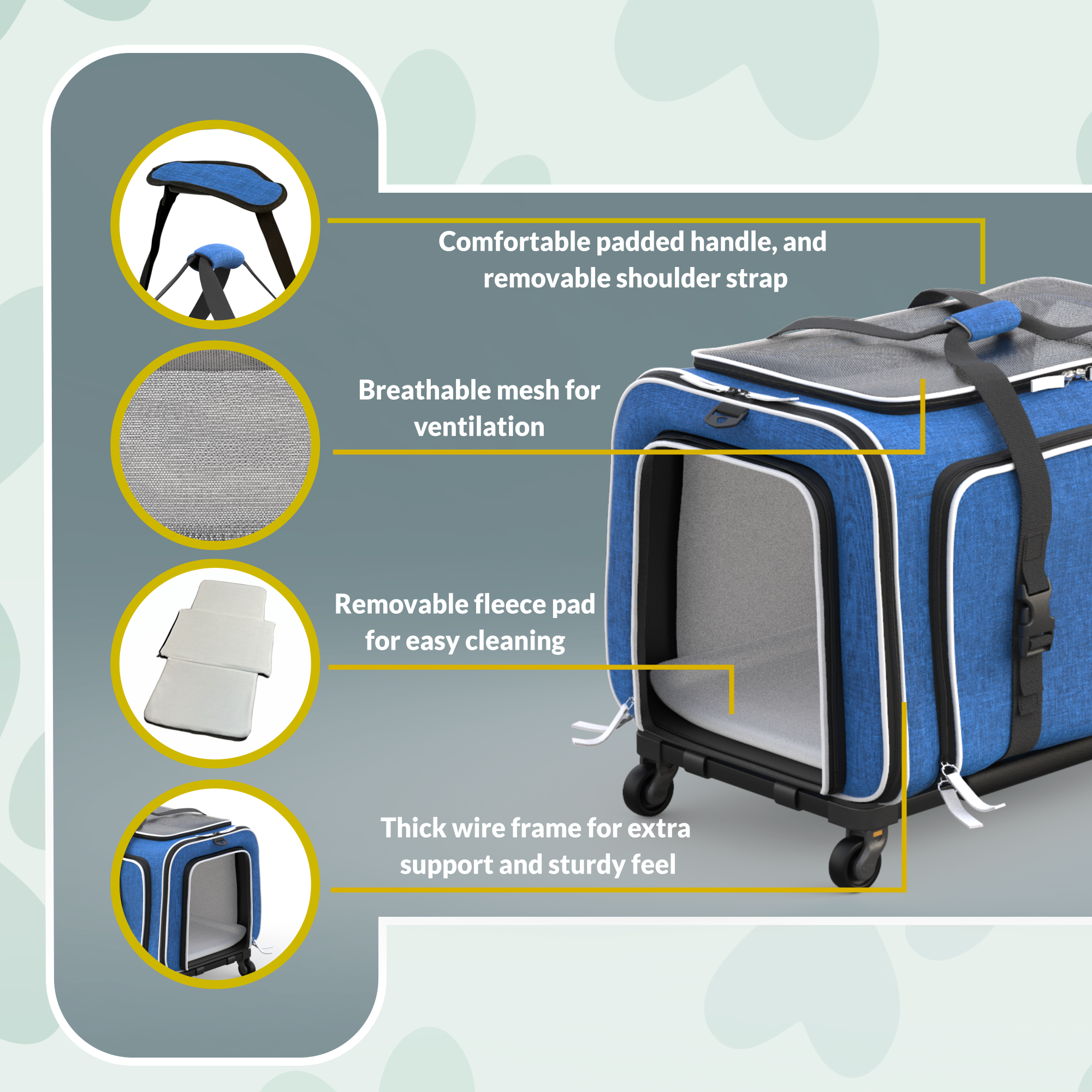 Katziela - Venta al por mayor Transportín - Gatos y perros - Transportadora para mascotas Katziela Rolling Rover con ruedas, expandable y autorizada para aerolíneas32