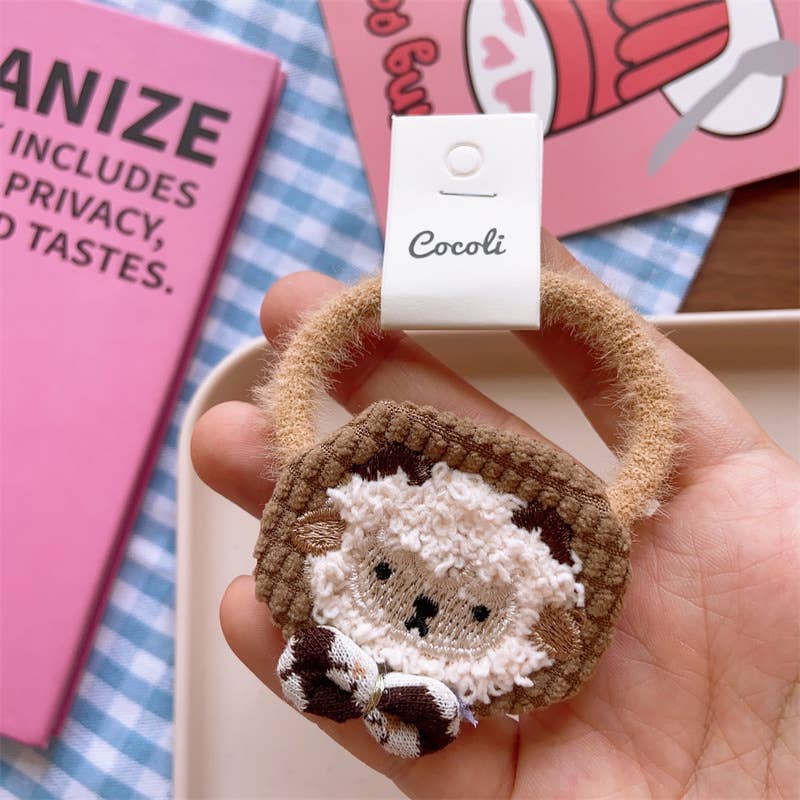 Tourtiwi - Wholesale Hair Tie - Kids - Cute animal hair band, cotton checkered hair tie1