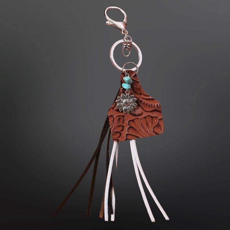Westrian International - Wholesale Keychain - Unisex - Cow Tag Tassel Vegan Leather Keychain2