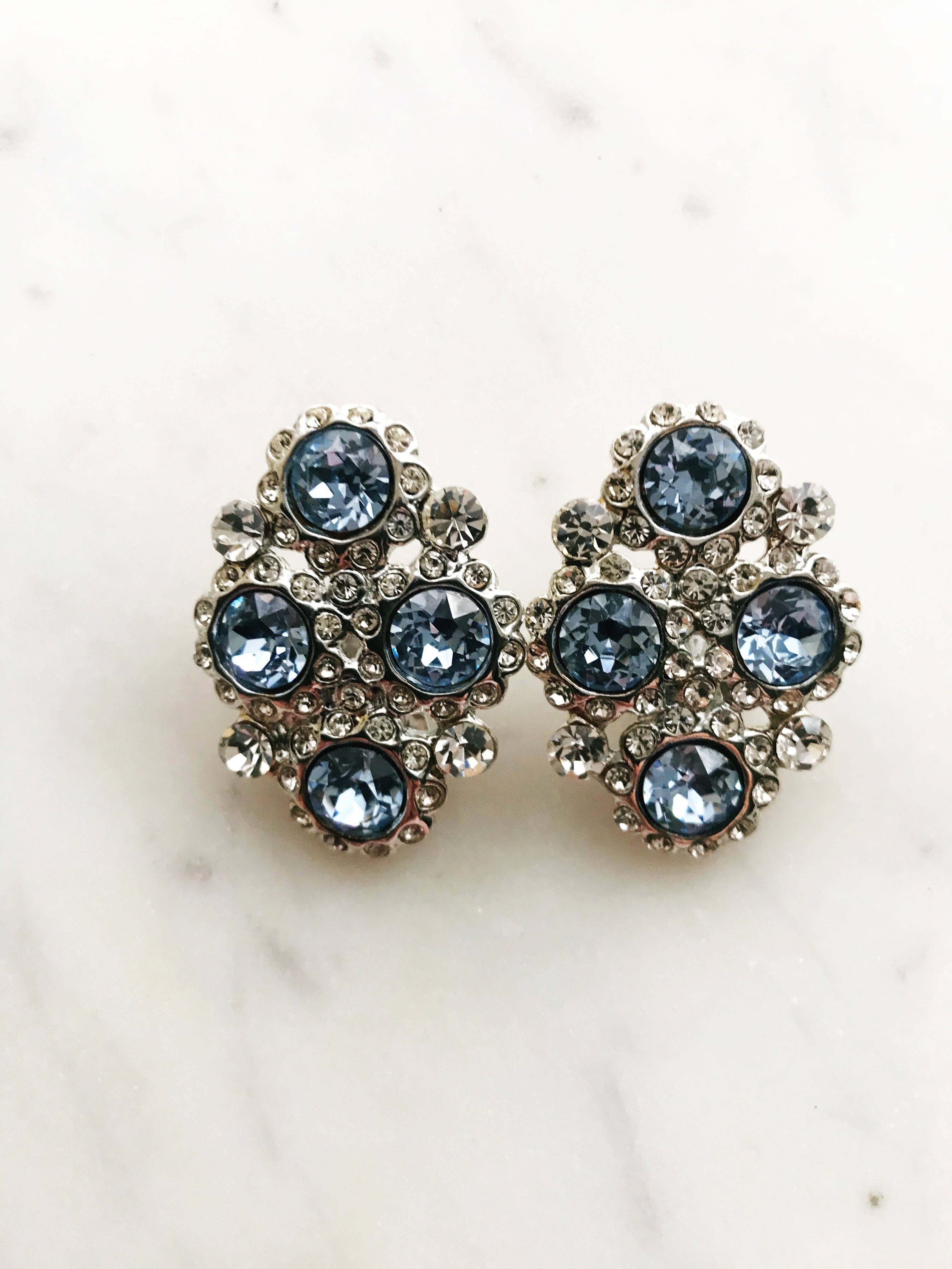 Carmen Miller Jewellery – wholesale Clip-on-örhängen – Harper Swarovski Crystal ljusblå klipp på örhängen1