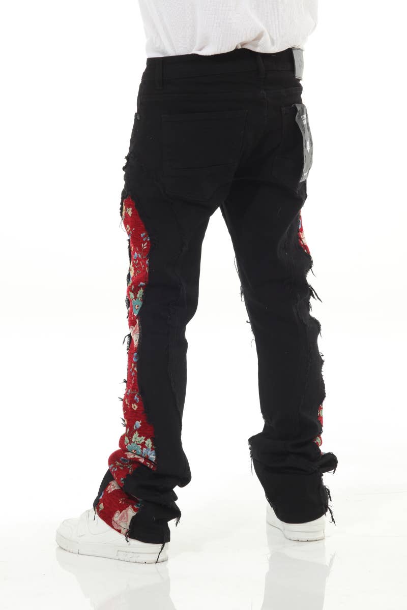 Stylo - Wholesale Jeans - Men's - Blk/Red Denim Tapestry Stack5