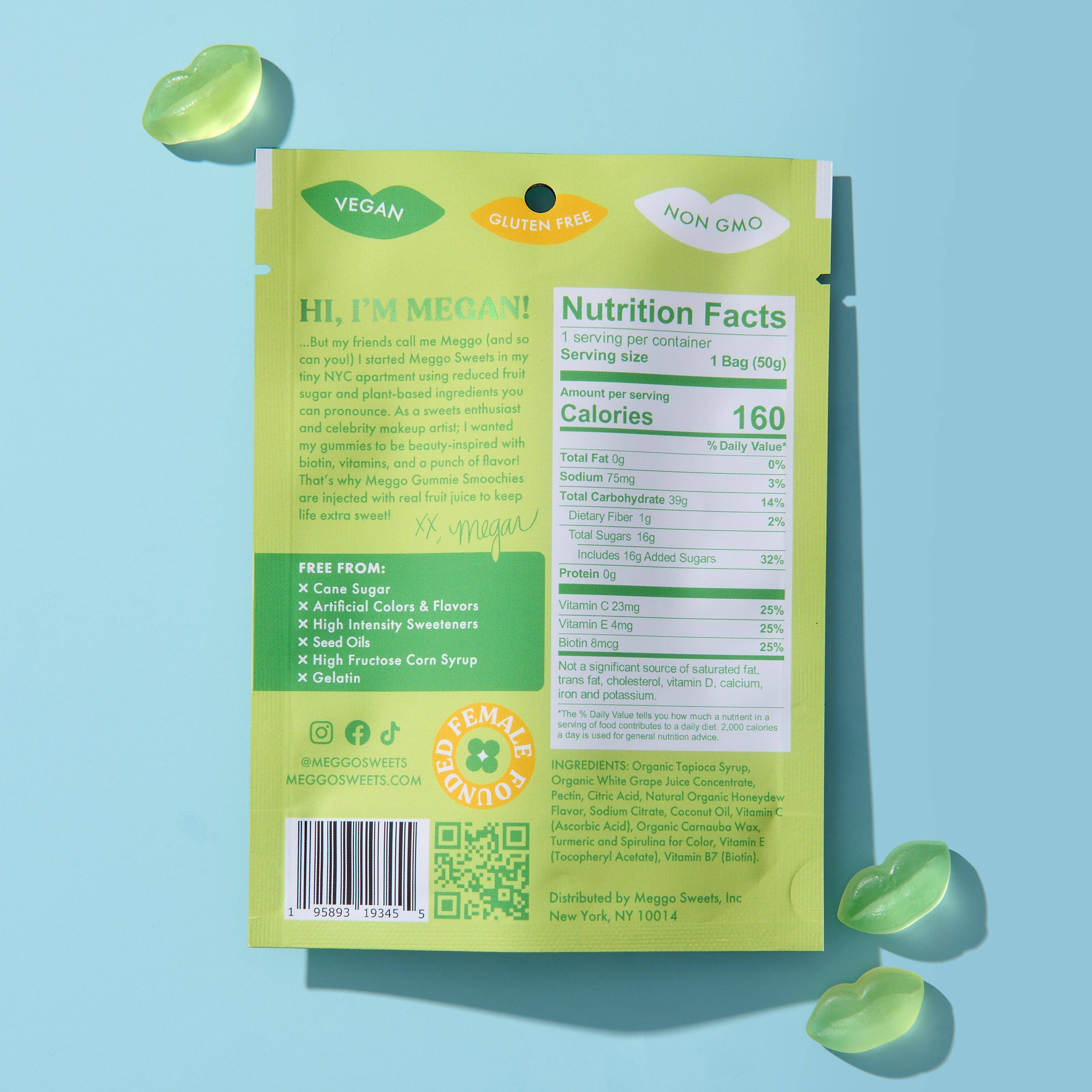 Meggo Sweets - Vendita all'ingrosso Caramelle gommose - Faire: Bacini di Caramelle al Melone1