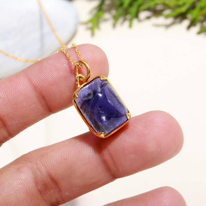 Iolite Cushion Cabs pendent for wholesale by K D Jewels