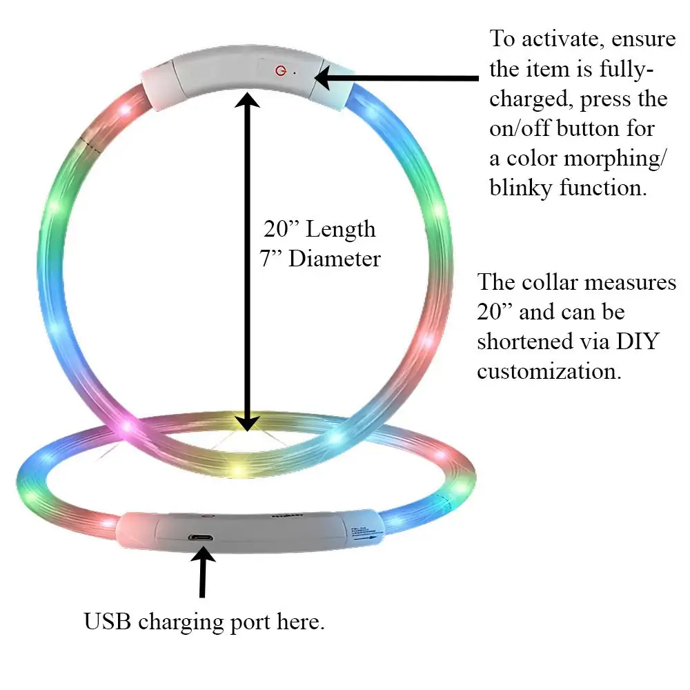 Blinkee.com, LLC - Wholesale Pet Collar - Dog - Flashing Dog Collar Multicolor Light DIY Tube Necklace1