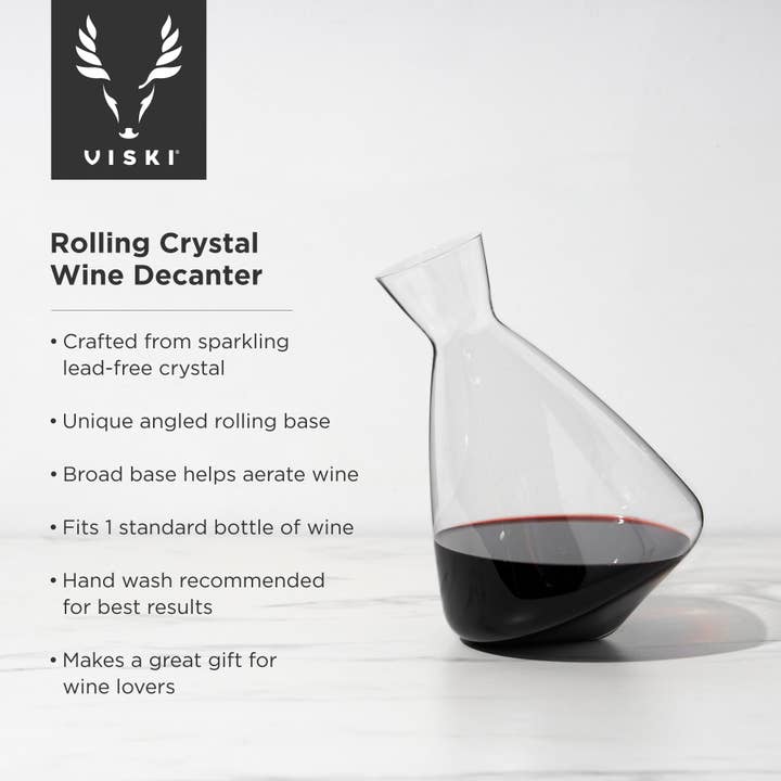 Viski - Wholesale Decanter - Crystal Rolling Wine Decanter
