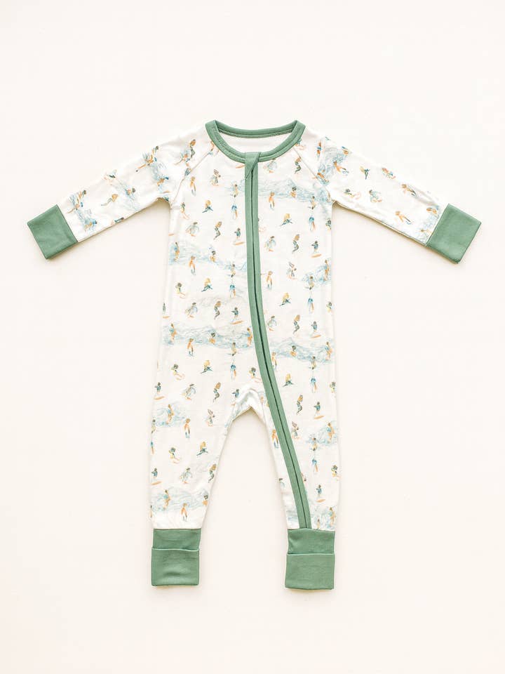 Romper con cremallera bidireccional - esquiador de montaña - pijama de bebé de bambú para venta al por mayor de Polished Prints