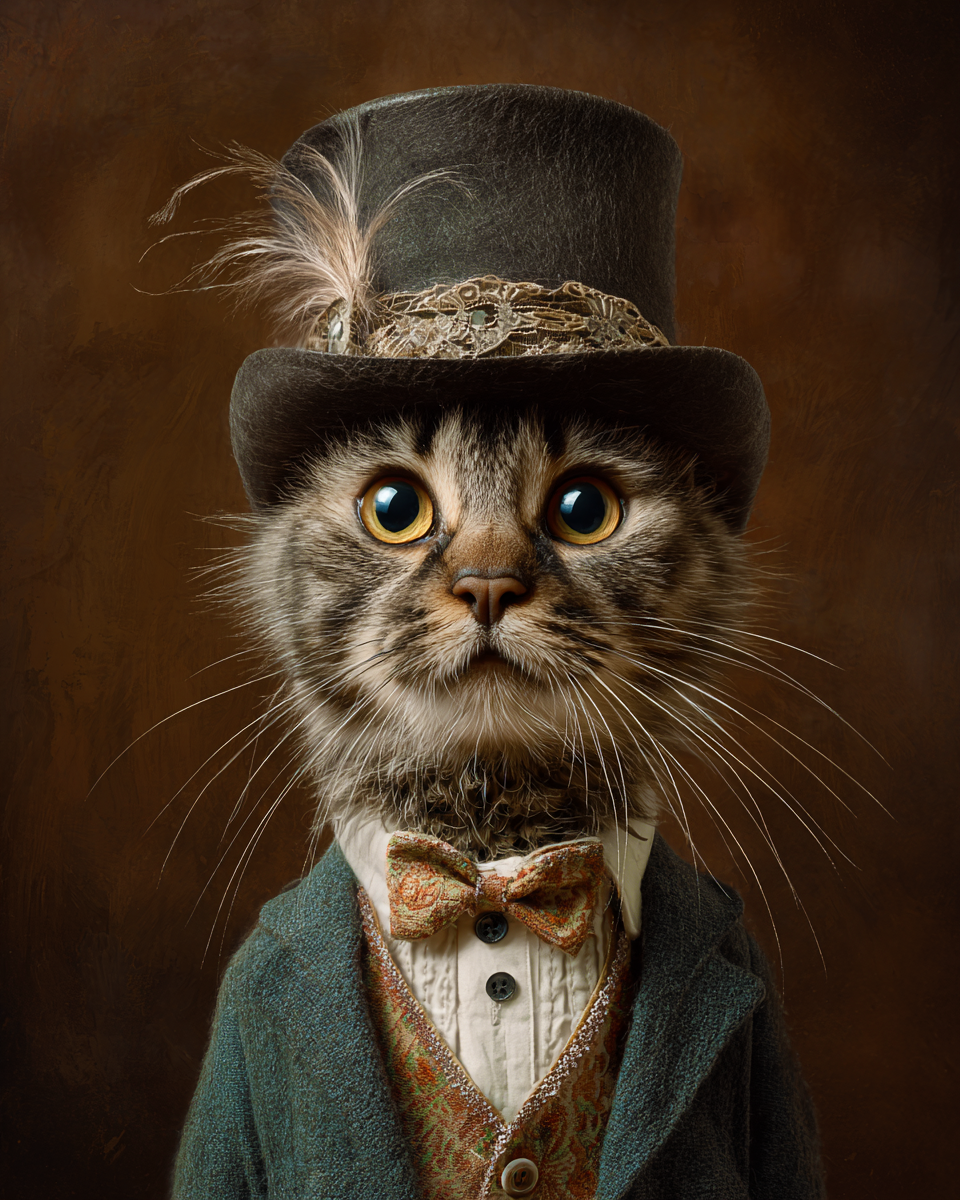 Mowbi - Wholesale Art Print - Fredrick - Cats in Hats - Art Print - 8"x10" Artwork0