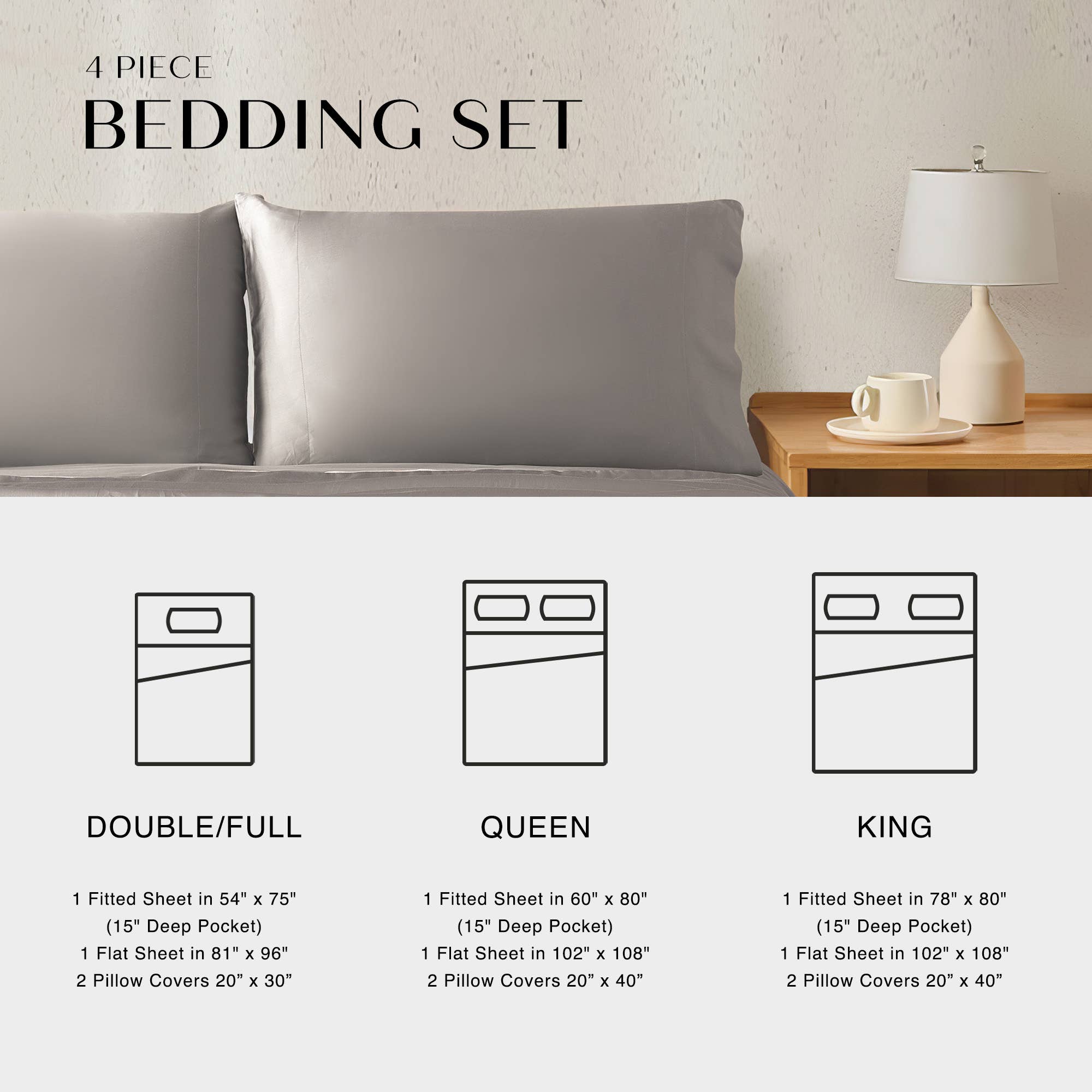 LivingTaste Home Inc - Wholesale Sheet Set - Tencel Bed Sheet 4-Piece Set11