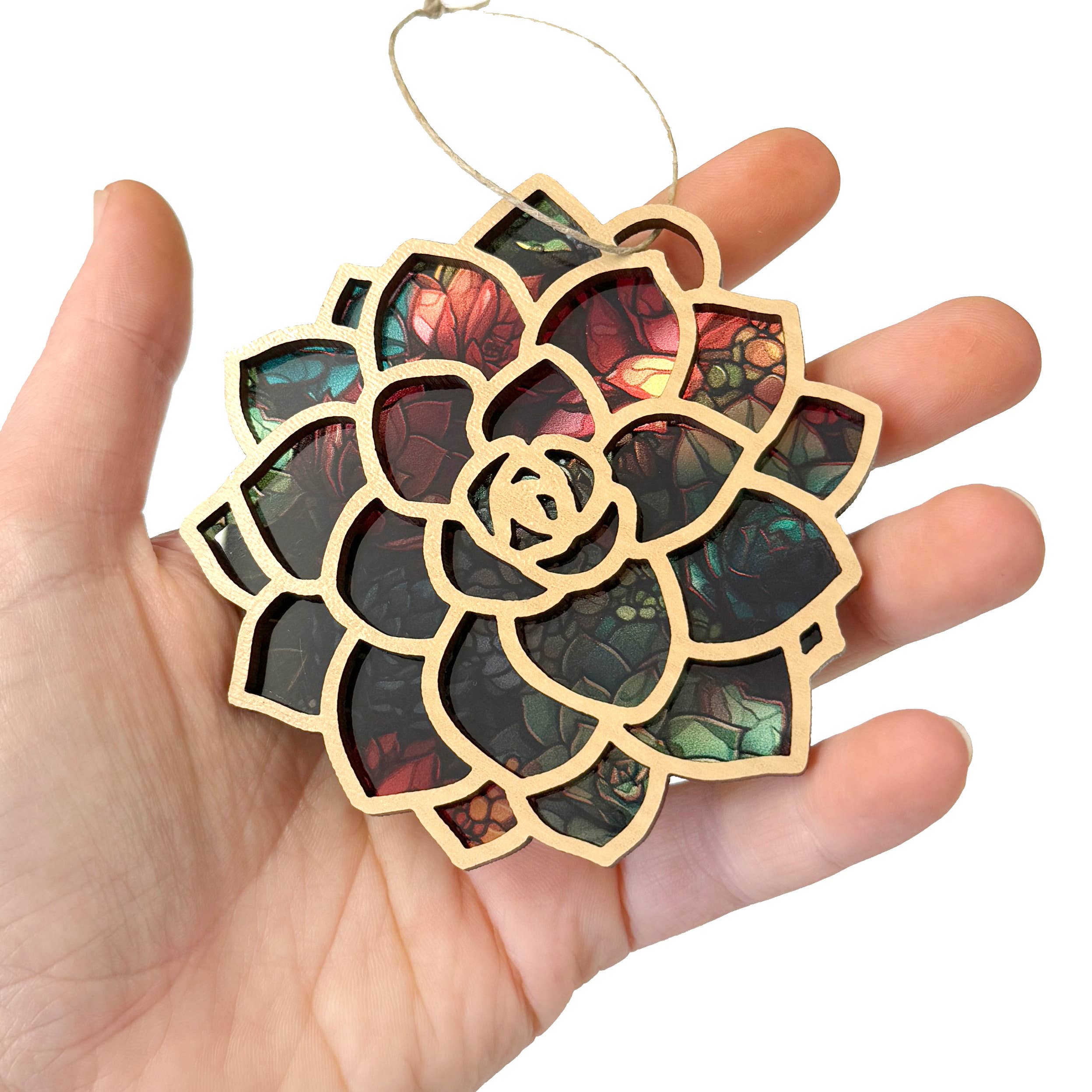 Art by Sharell - Wholesale Ornament - Succulent Ornament, Garden Lover Ornament 3