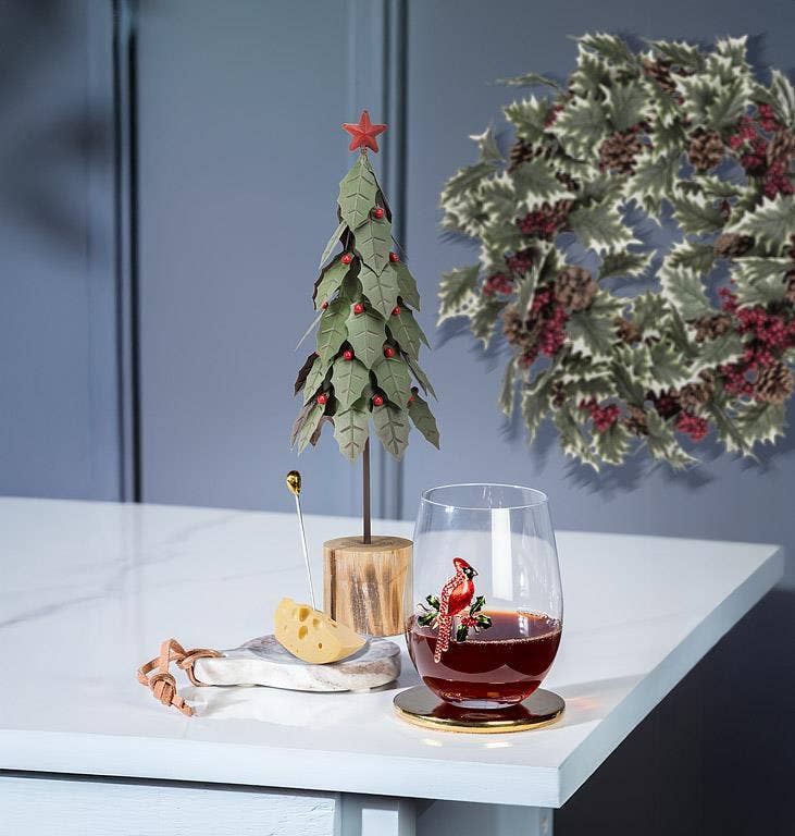 Abbott - Vendita all'ingrosso Statuette decorative - Agrifoglio su Base di Tronco1