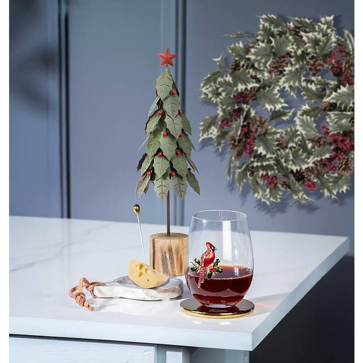 Abbott - Vendita all'ingrosso Statuette decorative - Agrifoglio su Base di Tronco1