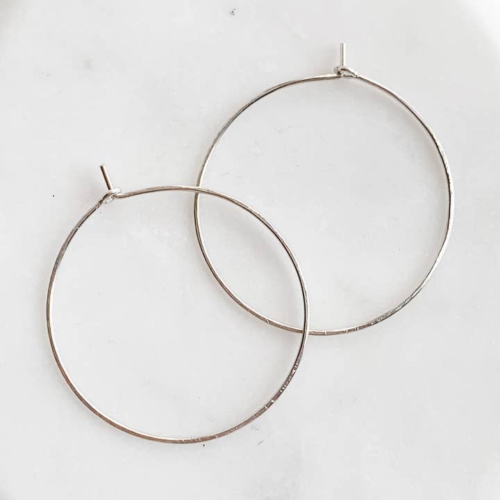 Minimalist Wire Circle Hoops - Small for wholesale by Red Giraffe Designs