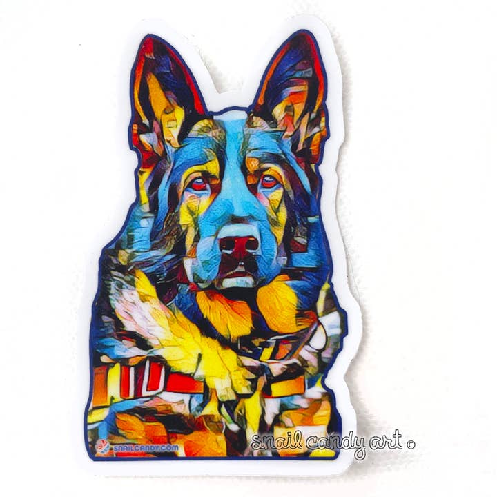Sticker - Belgian Malinois Military Dog for wholesale by Snail Candy Arts