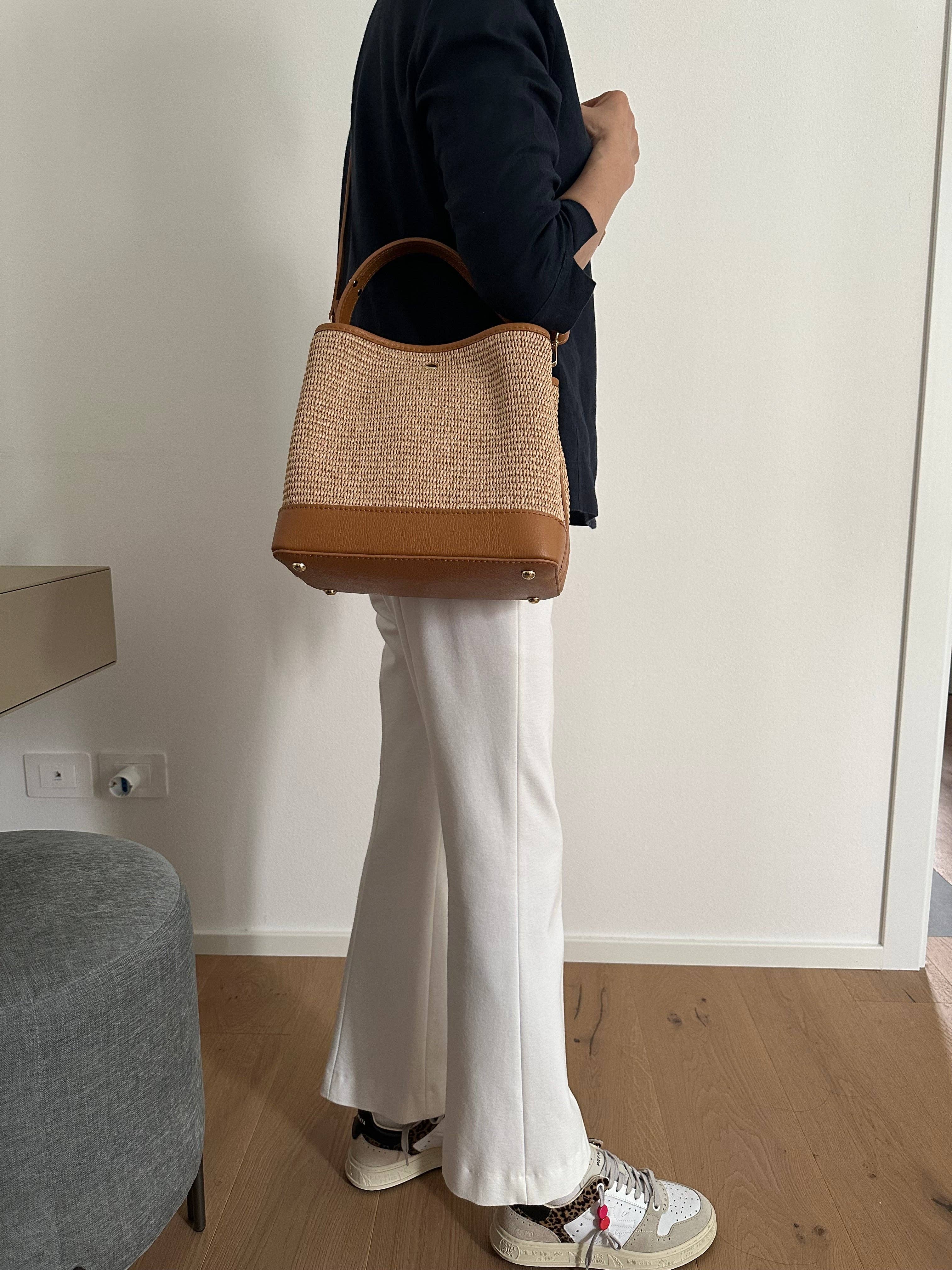 Zhade - Wholesale Top Handle Bag - Women's - LOLA - raffia bucket2