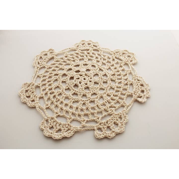 Fennco Styles - Wholesale Doily - Beige Medallion Cotton Crochet Lace Doily2