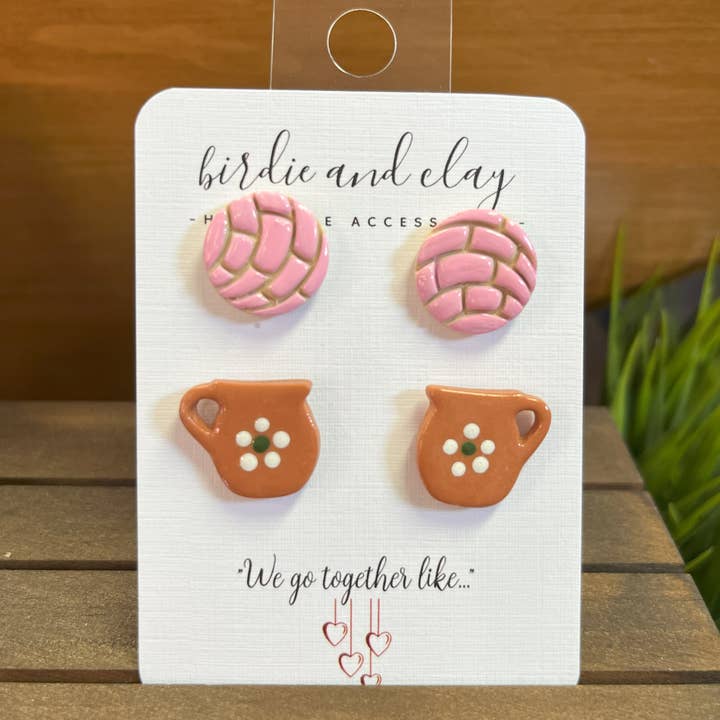 Birdie & Clay - Wholesale Stud/Post Earrings - Concha and Jarrito Earrings2
