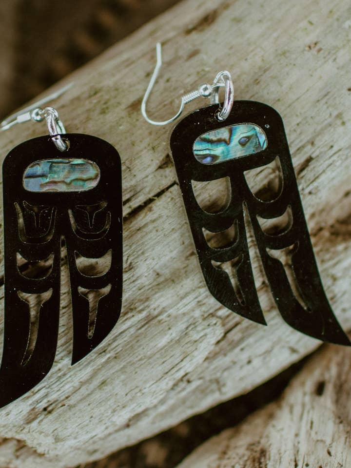LoveBirds Heiltsuk Clan Dangle Earrings for wholesale by Copper Canoe Woman