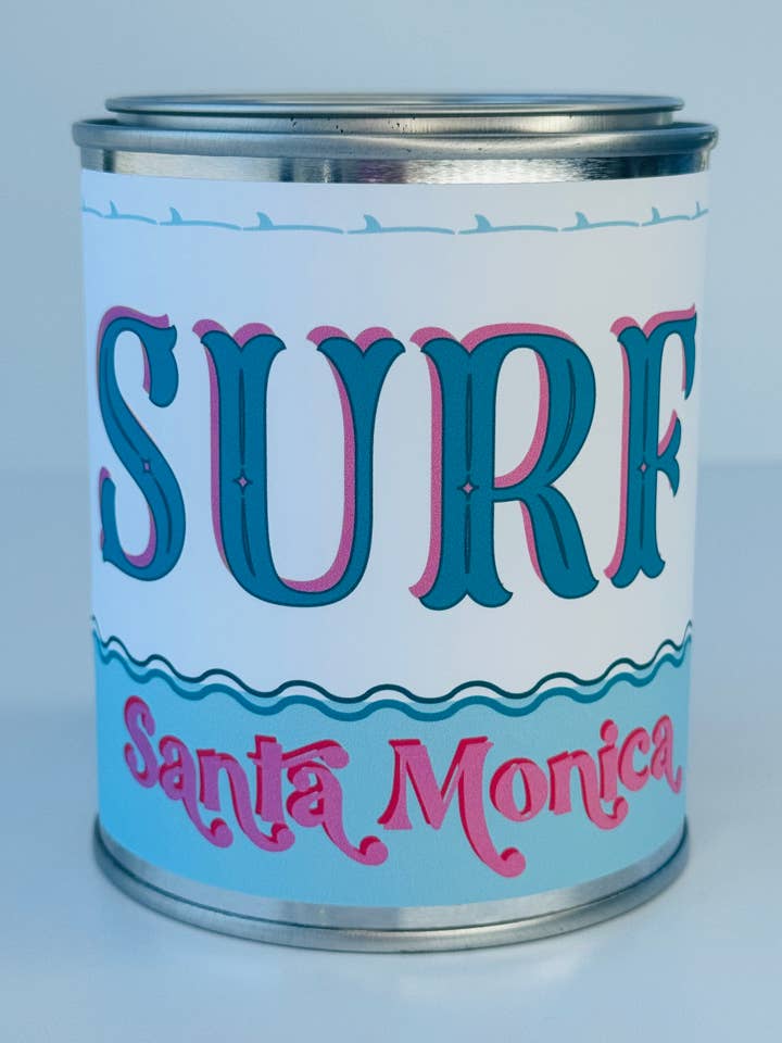 Surf Santa Monica - Paint Tin Candle for wholesale by Rambling Caravan